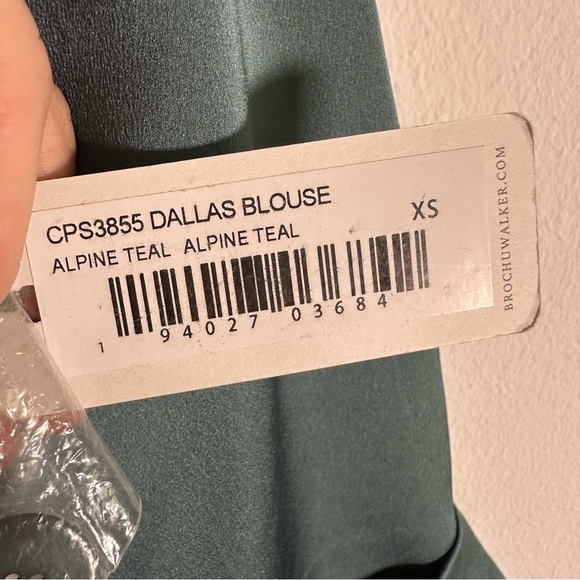 NWT $268 Brochu Walker The Dallas Blouse Alpine Teal Top Size XS ** read - Picture 10 of 12